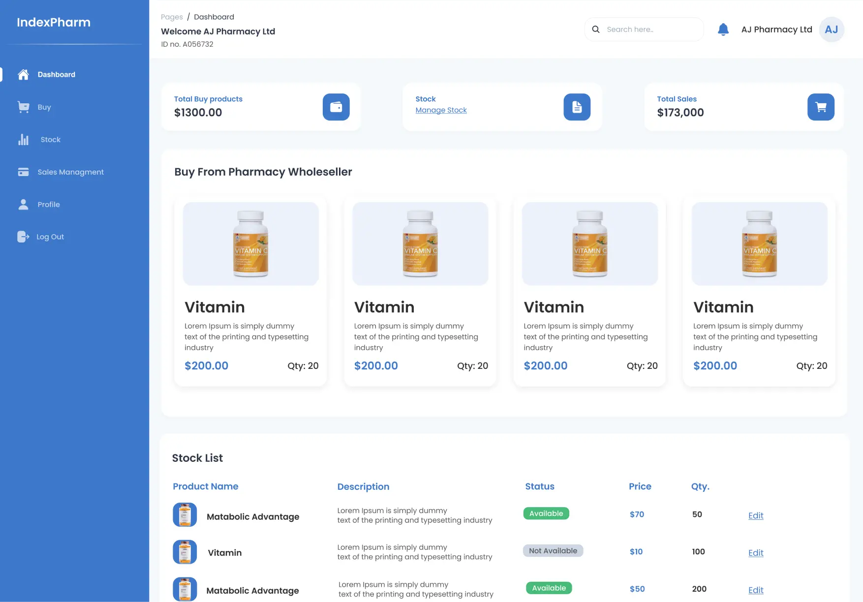 IndexPharm Dashboard