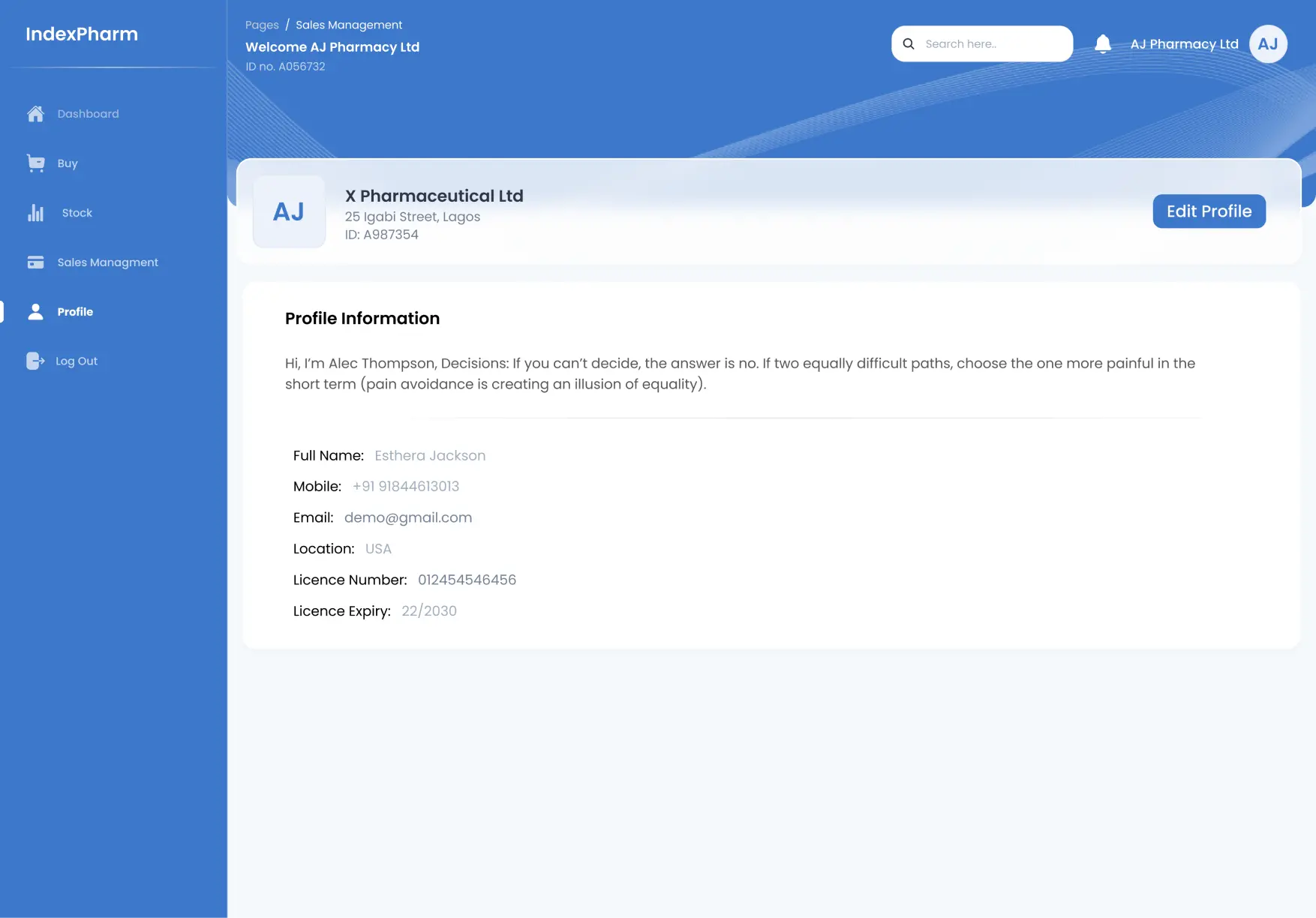IndexPharm Profile